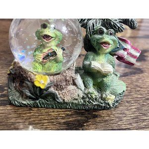 Puerto Rican Frog Snow Globe PR Flag Pride Boricua Porcelain